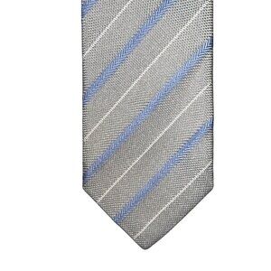 Drakes For Barneys New York Handmade Tie Fine English Silk Beige & Blue Striped
